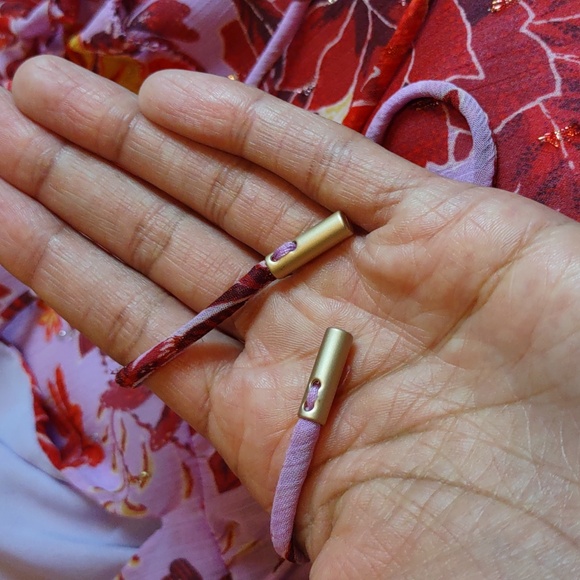 Skies Are Blue XS Semi Sheer Floral Metallic Tiered V-Neck Maxi Dress - Picture 14 of 16